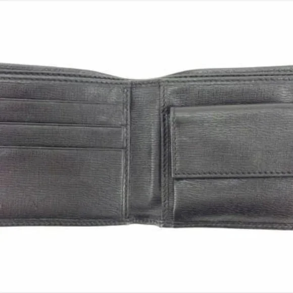 Gucci Wallet Purse Bifold Black leather Woman unisex Authentic Used - Picture 2 of 8